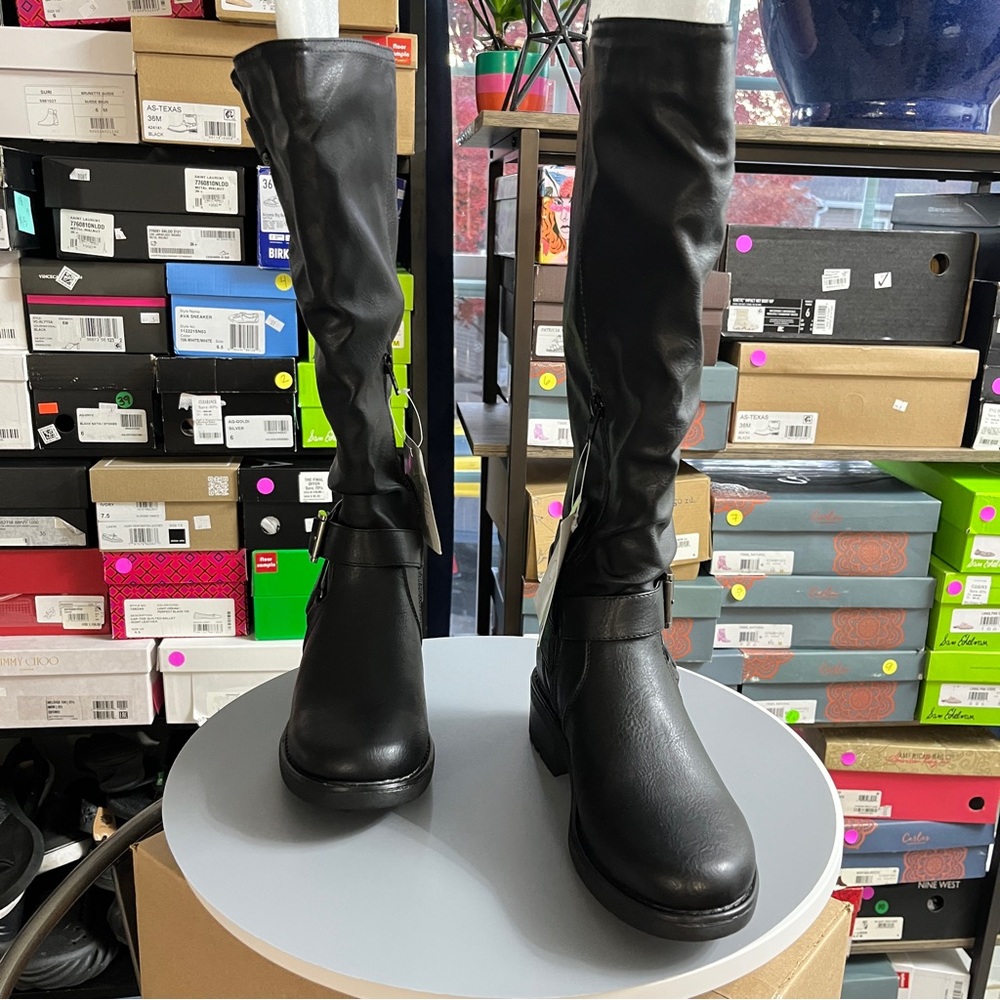 Carlos by Carlos Santana Wide Calf Black Over the Knee Boots - Picture 4 of 9
